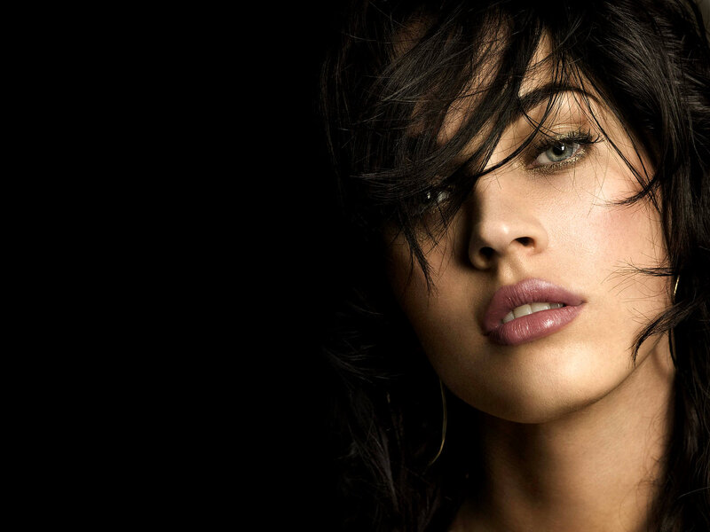 Woman with Dark Hair — Black, Dramatic, Photograph, Eyes, Lipstick