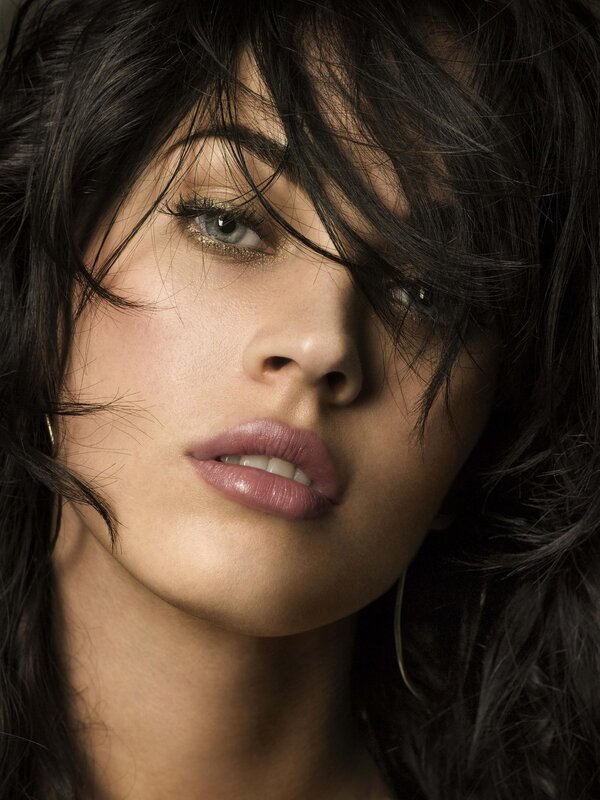 Woman with Dark Hair — Black, Dramatic, Photograph, Eyes, Makeup, Earring