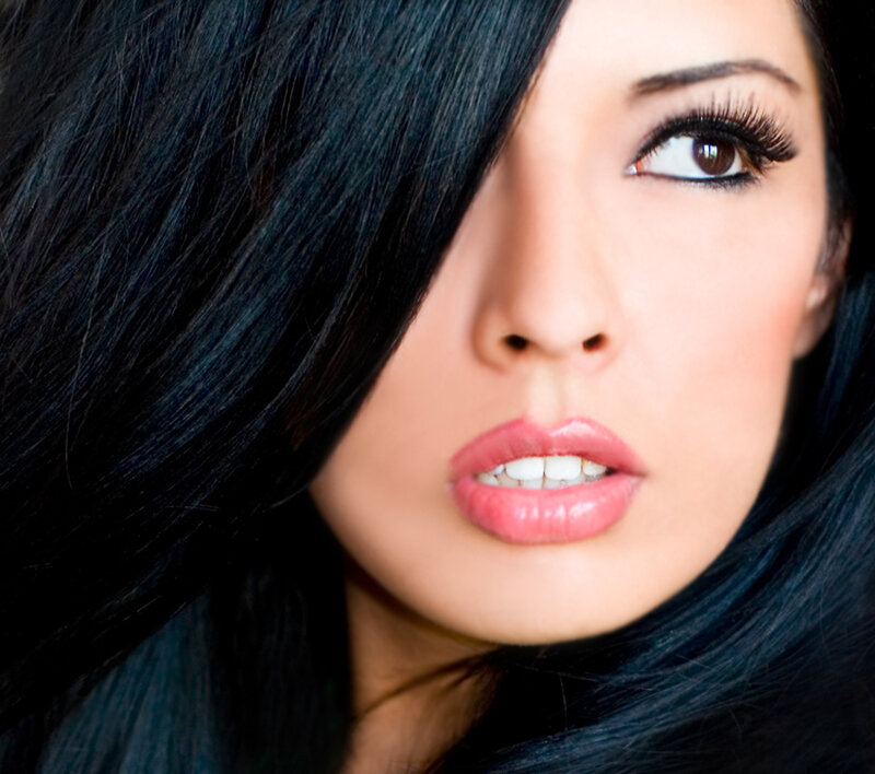 Woman with Dark Hair — Black, Dramatic, Photograph, Eyes