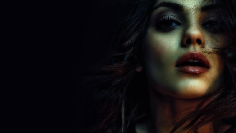 Woman with Dark Hair — Black, Dramatic, Photograph, Face, Brown