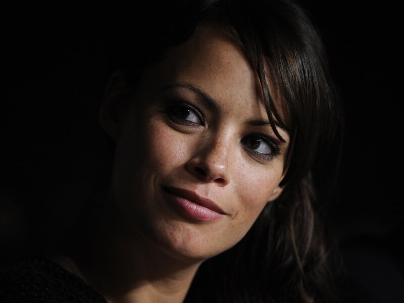 Woman with Dark Hair — Black, Dramatic, Photograph, Face, Smile