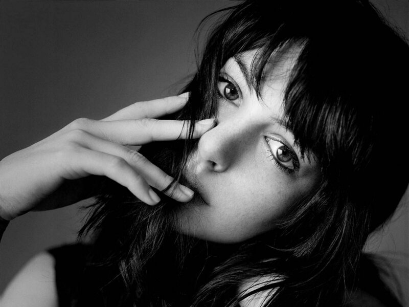 Woman with Dark Hair — Black, Dramatic, Photograph, Hand, Eyes