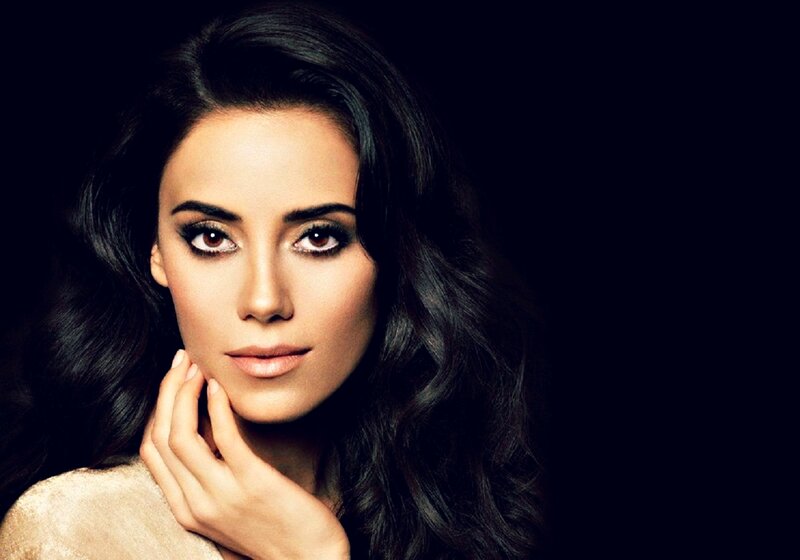 Woman with Dark Hair — Black, Dramatic, Photograph, Hand, Makeup, Dark Background
