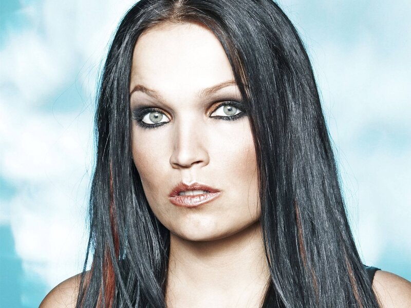 Woman with Dark Hair — Black, Dramatic, Photograph, Long Hair, Makeup, Blue Background