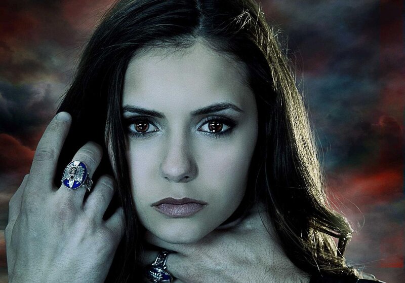 Woman with Dark Hair — Black, Dramatic, Photograph, Ring, Necklace, Dark Background