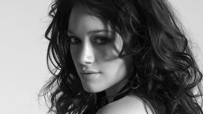 Woman with Dark Hair — Black, Dramatic, Photograph, Shoulder, Earring