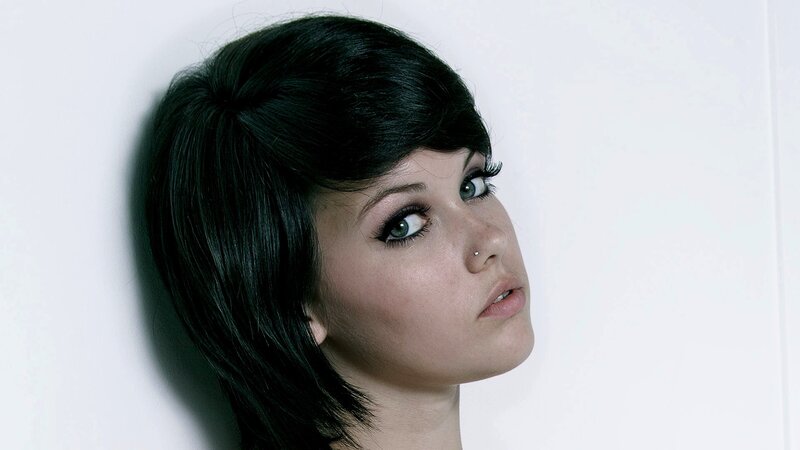 Woman with Dark Hair — Black, Dramatic, Photograph, Wall, Makeup, Nose Ring