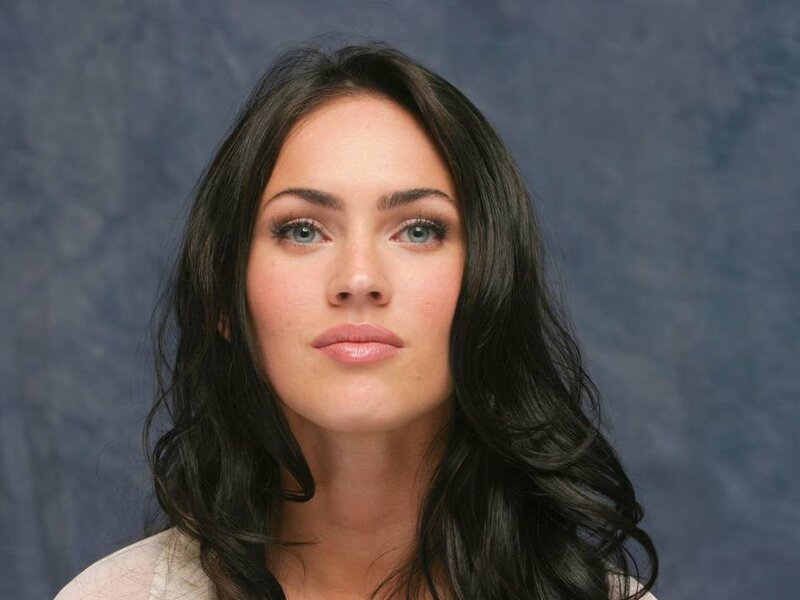 Woman with Dark Hair — Black, Neutral, Photograph, Blue Eyes, Wavy Hair