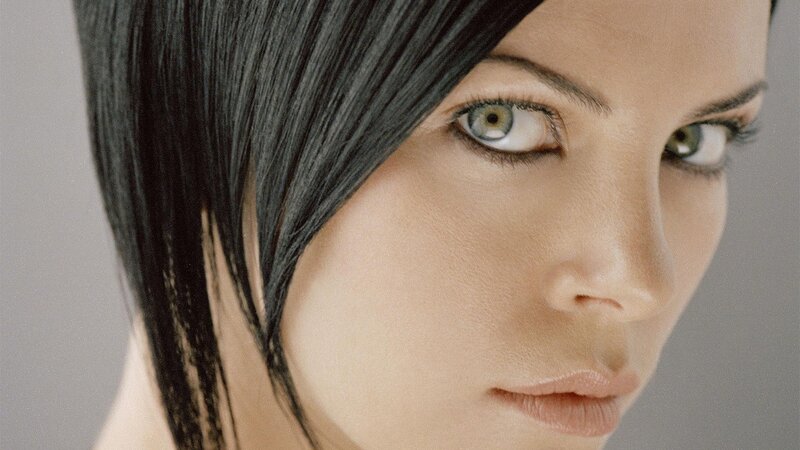 Woman with Dark Hair — Black, Neutral, Photograph, Eyes, Face, Gray