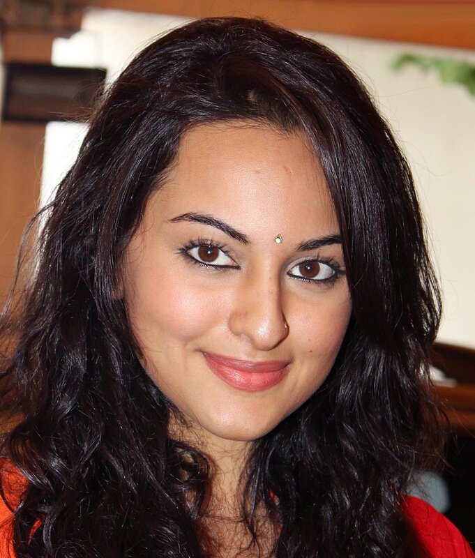 Woman with Dark Hair — Black, Neutral, Photograph, Face, Smile, Red