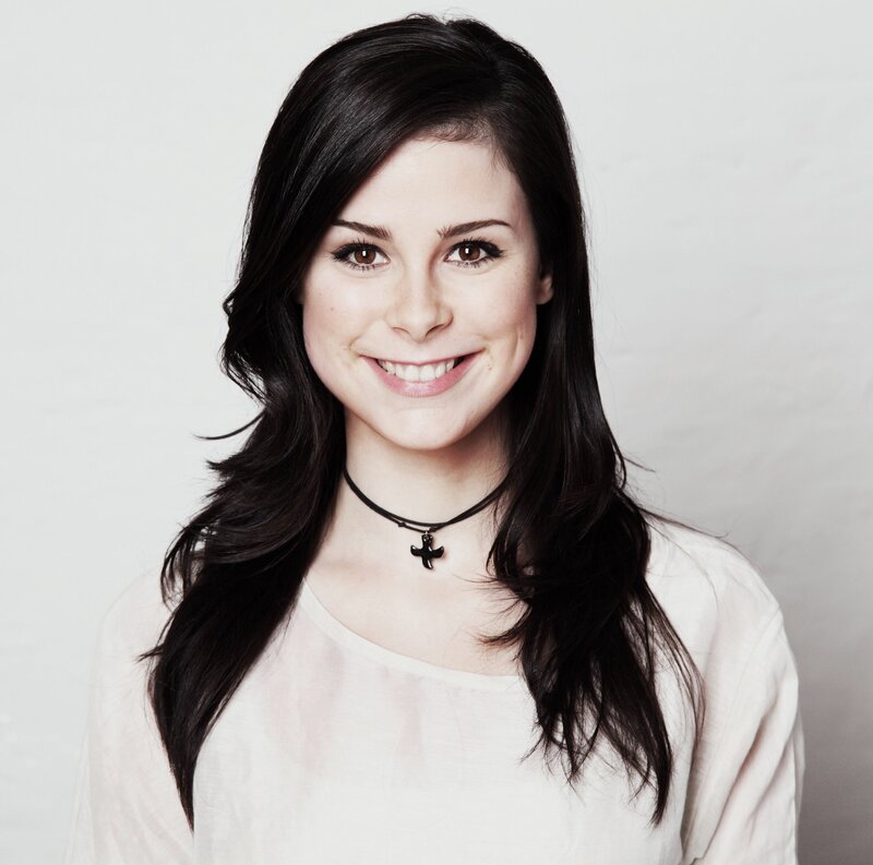 Woman with Dark Hair — Black, Neutral, Photograph, Necklace, White Shirt, White, Beige
