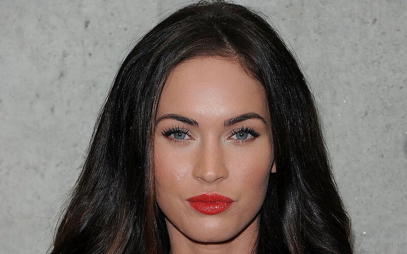 Woman with Dark Hair — Black, Neutral, Photograph, Red Lipstick, Blue Eyes