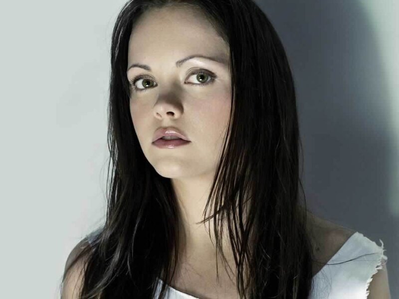 Woman with Dark Hair — Black, Neutral, Photograph, White Top, White, Gray