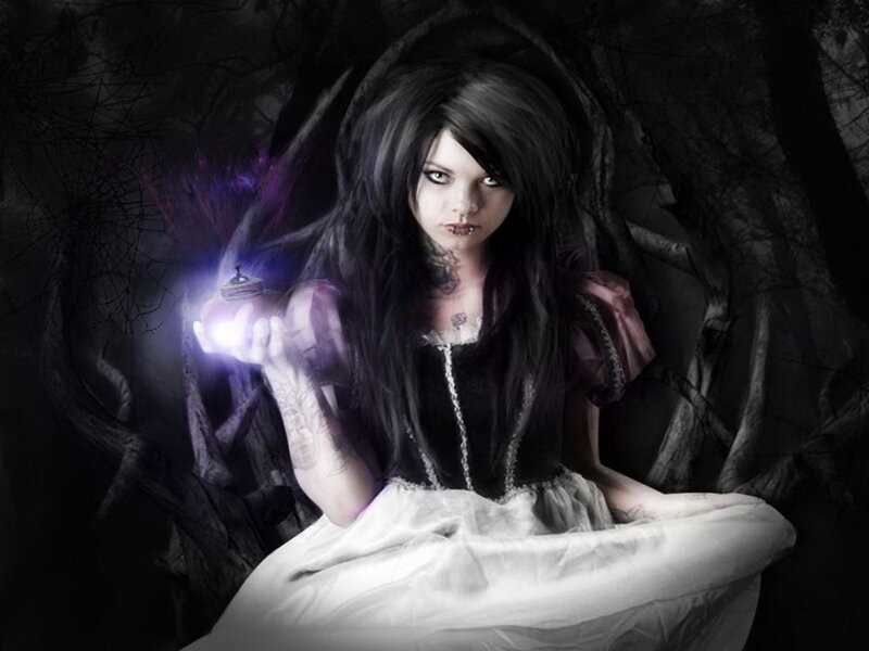 Woman with Dark Hair — Black, Night, Digital Art