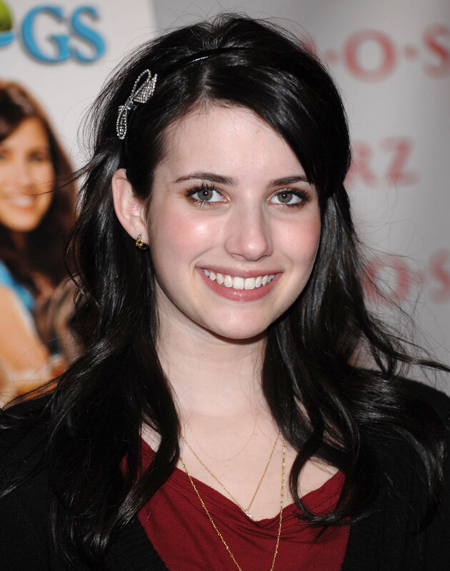 Woman with Dark Hair — Black, Smiling, Photograph, Hair Clip, Earring