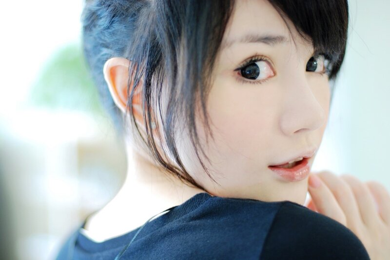Woman with Dark Hair — Blue, Calm, Photograph, Ear