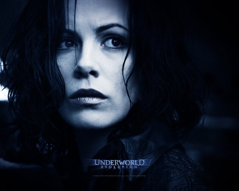 Woman with Dark Hair — Blue, Dramatic, Night, Photograph, Leather Jacket