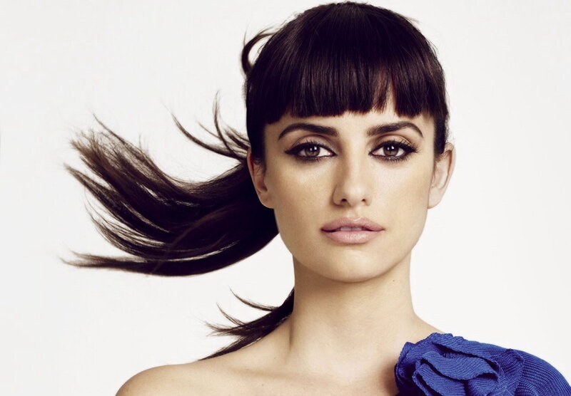 Woman with Dark Hair — Blue, Dramatic, Photograph, Bangs