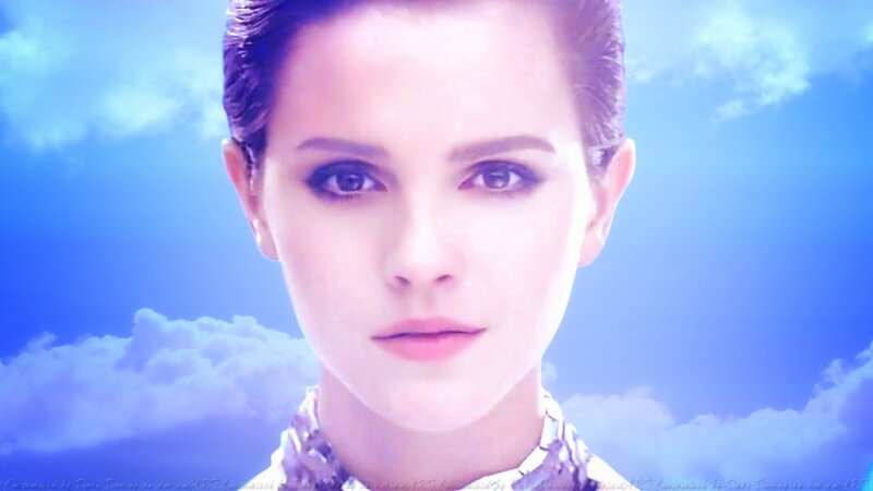 Woman with Dark Hair — Blue, Dramatic, Photograph, Clouds