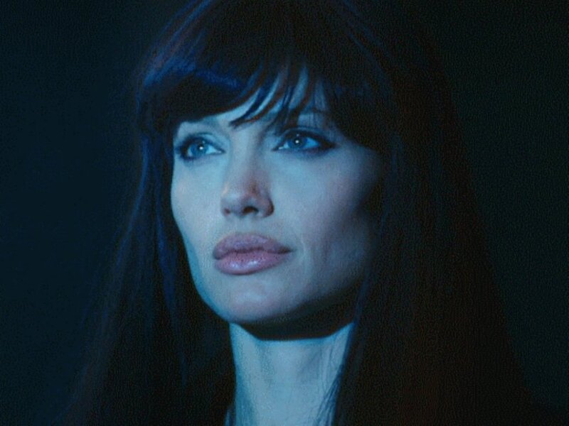 Woman with Dark Hair — Blue, Dramatic, Photograph, Face, Blue Lighting