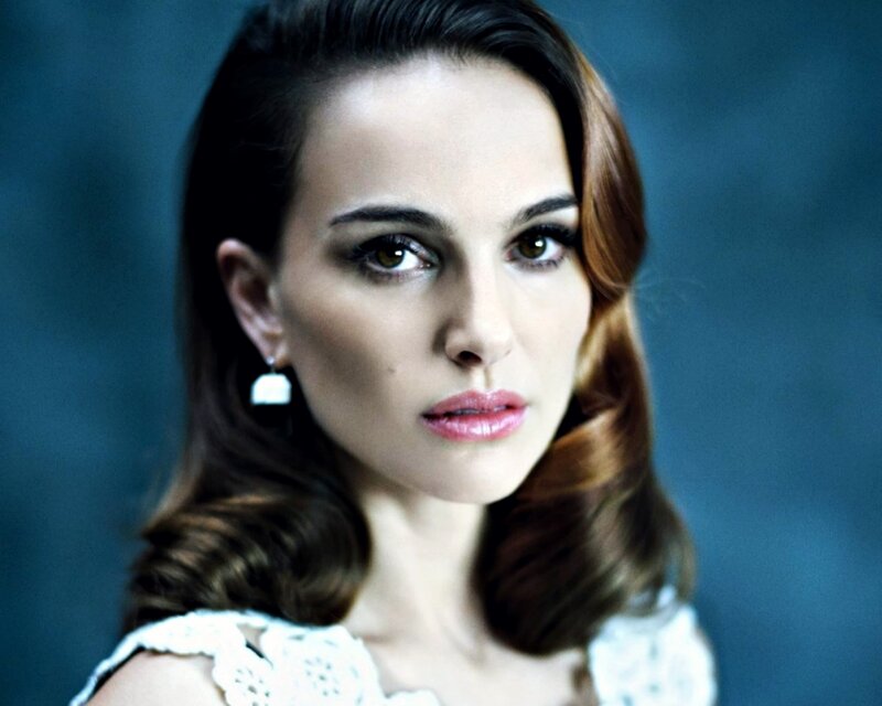 Woman with Dark Hair — Blue, Serious, Photograph, Earring