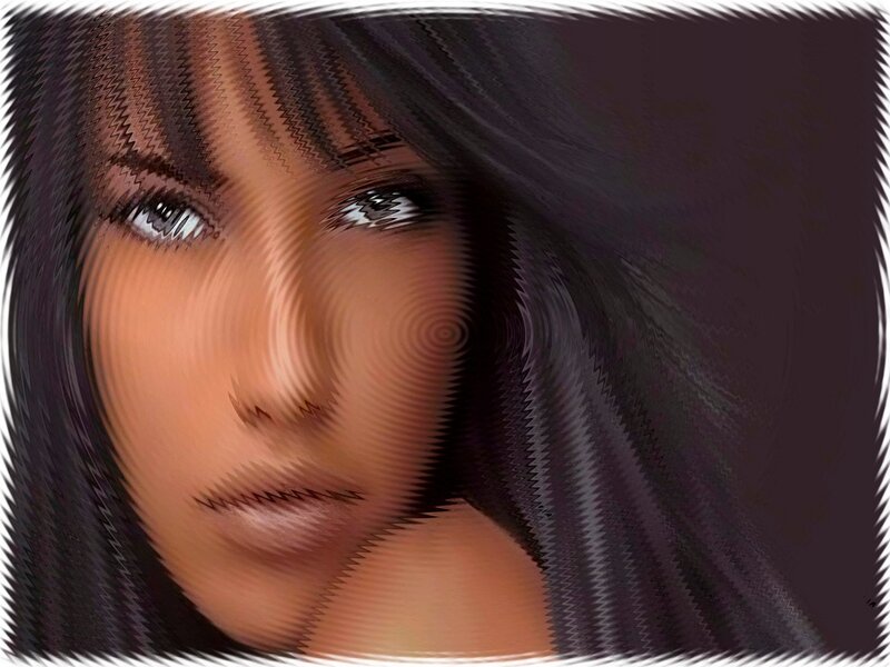 Woman with Dark Hair — Brown, Abstract