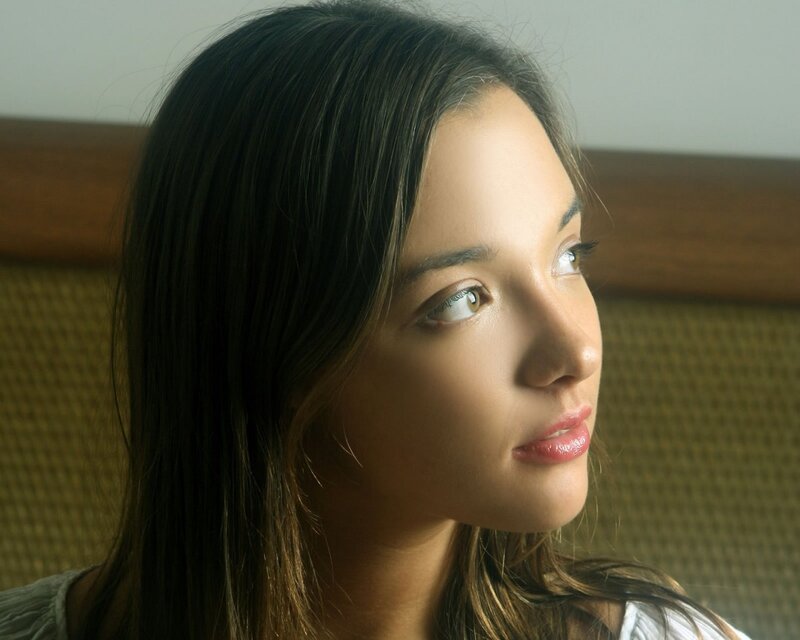 Woman with Dark Hair — Brown, Contemplative