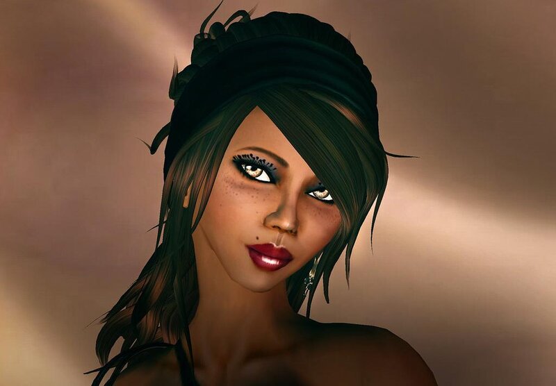 Woman with Dark Hair — Brown, Dramatic, 3d Render, Headband