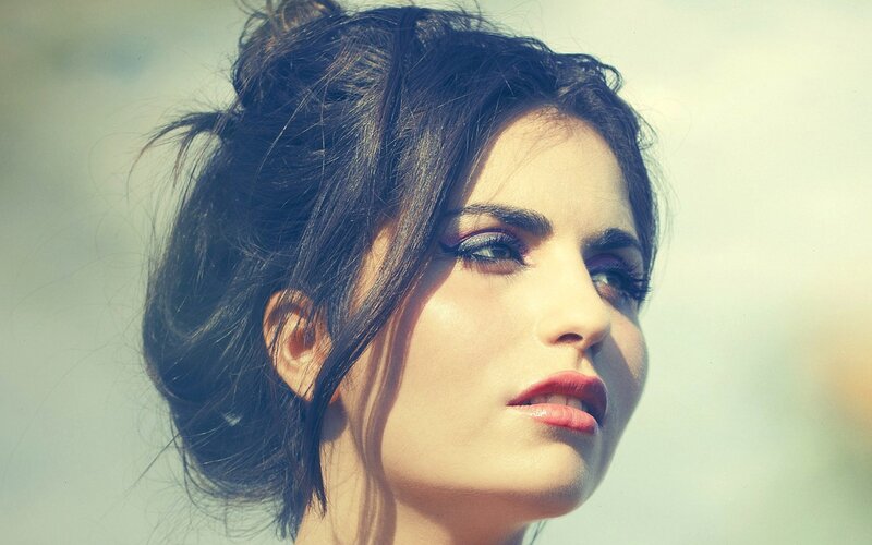 Woman with Dark Hair — Brown, Dramatic, Afternoon, Photograph, Makeup