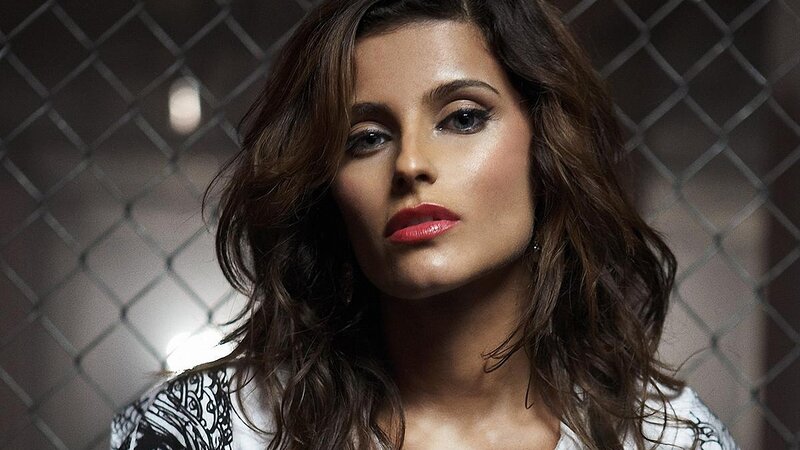 Woman with Dark Hair — Brown, Dramatic, Photograph, Chain-link Fence