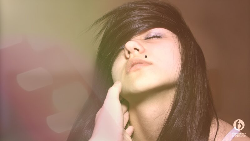 Woman with Dark Hair — Brown, Dramatic, Photograph, Hand, Nose Piercing