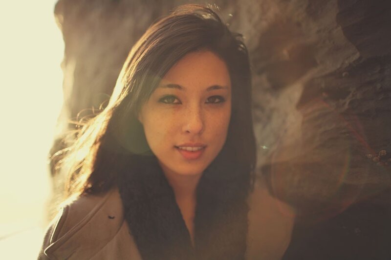 Woman with Dark Hair — Brown, Dramatic, Sunset, Photograph, Coat