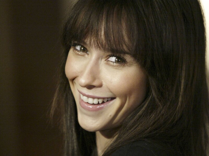 Woman with Dark Hair — Brown, Happy, Photograph, Smile, Bangs, Eyes