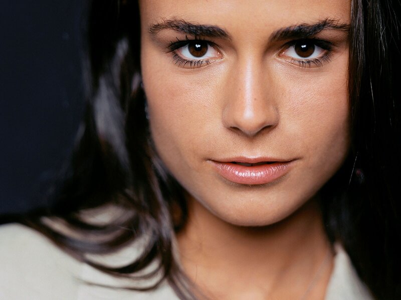 Woman with Dark Hair — Brown, Neutral, Photograph, Eyes, Neck