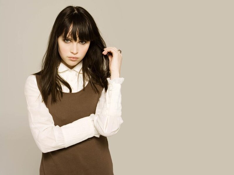 Woman with Dark Hair — Brown, Neutral, Photograph, White Shirt, Brown Dress