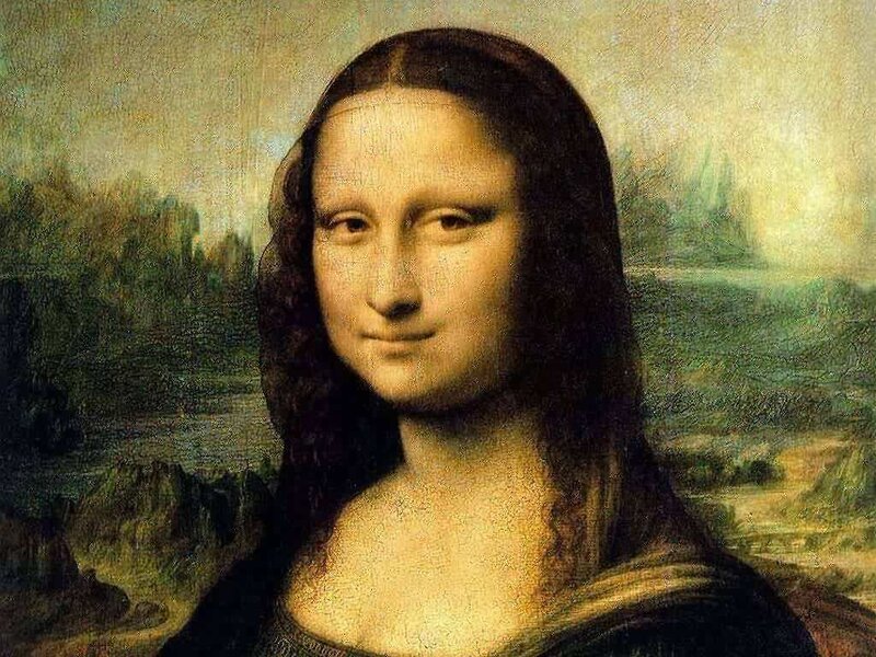Woman with Dark Hair — Brown, Serene, Painting