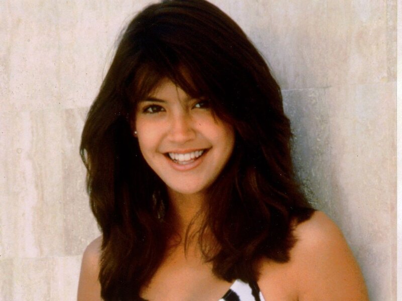 Woman with Dark Hair — Brown, Smiling, Photograph, Wall
