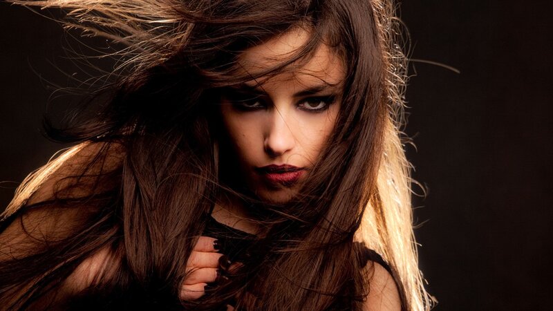 Woman with Dark Hair — Dramatic, Black