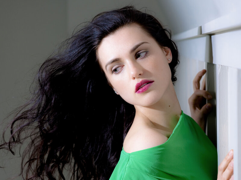 Woman with Dark Hair — Green, Dramatic, Photograph, Green Top