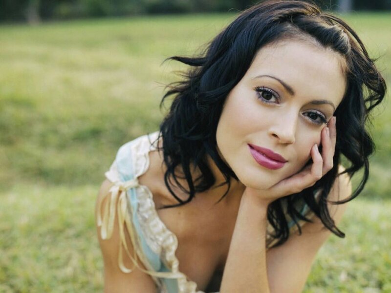 Woman with Dark Hair — Green, Serene, Daytime
