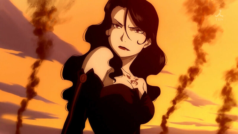 Woman with Dark Hair — Orange, Dramatic