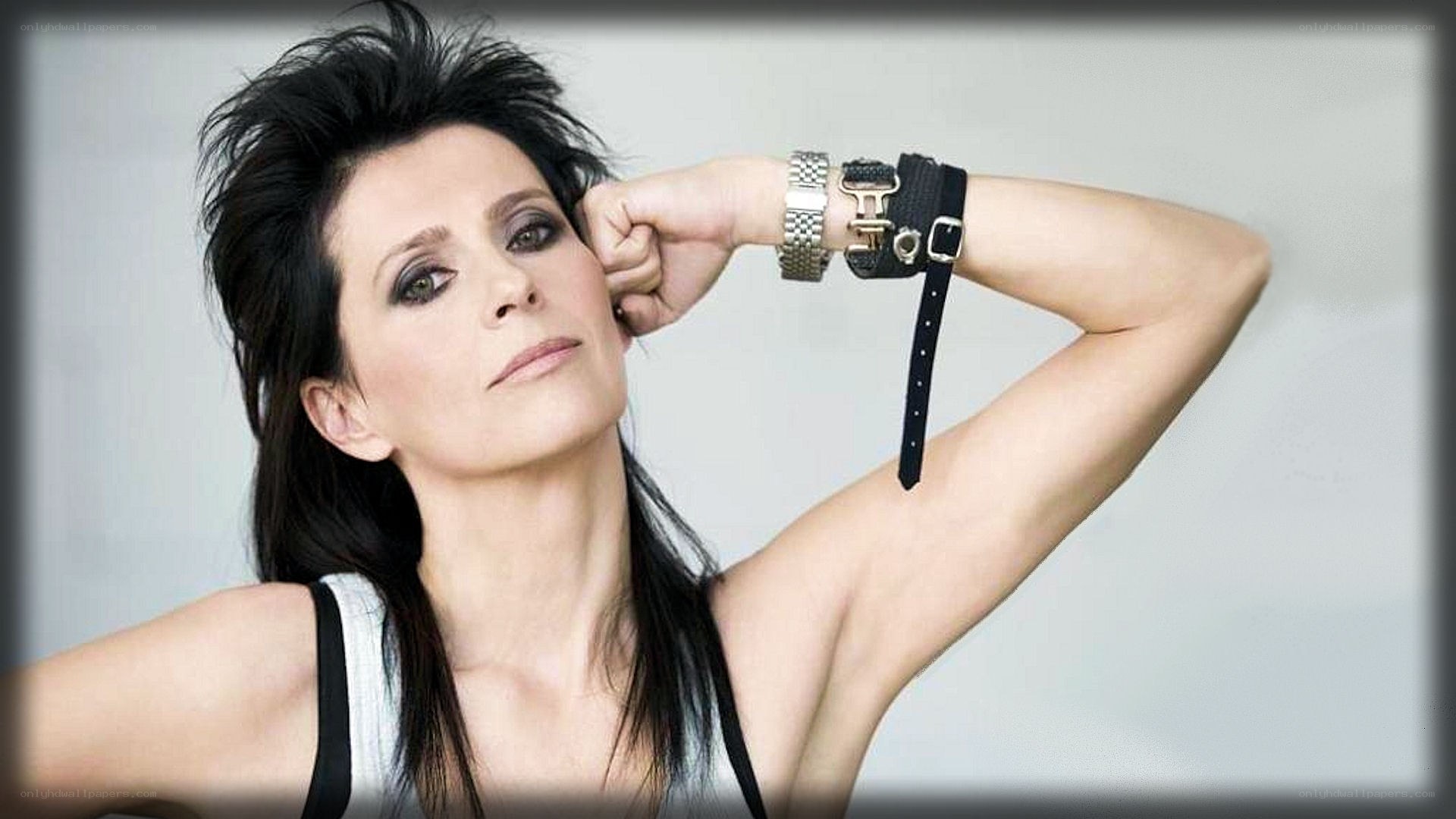 woman with dark hair posing