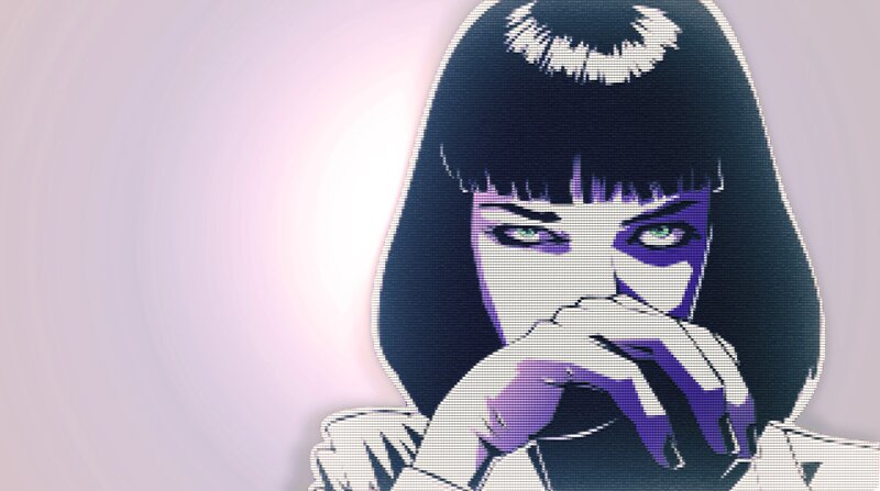 Woman with Dark Hair — Purple, Dramatic, Digital Art, Hand