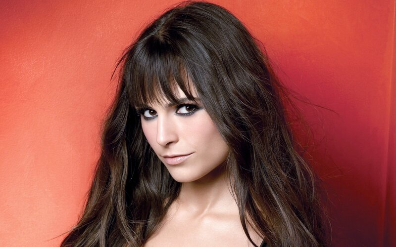 Woman with Dark Hair — Red, Confident, Photograph, Makeup