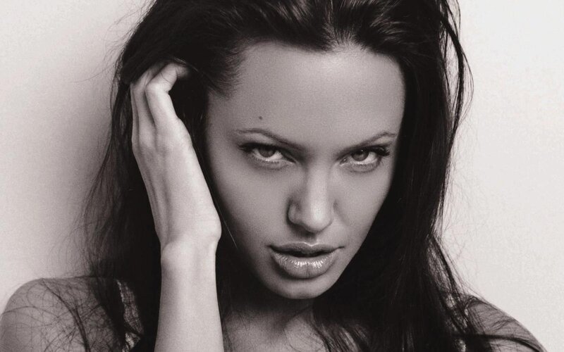 Woman with Dark Hair — Wall, White
