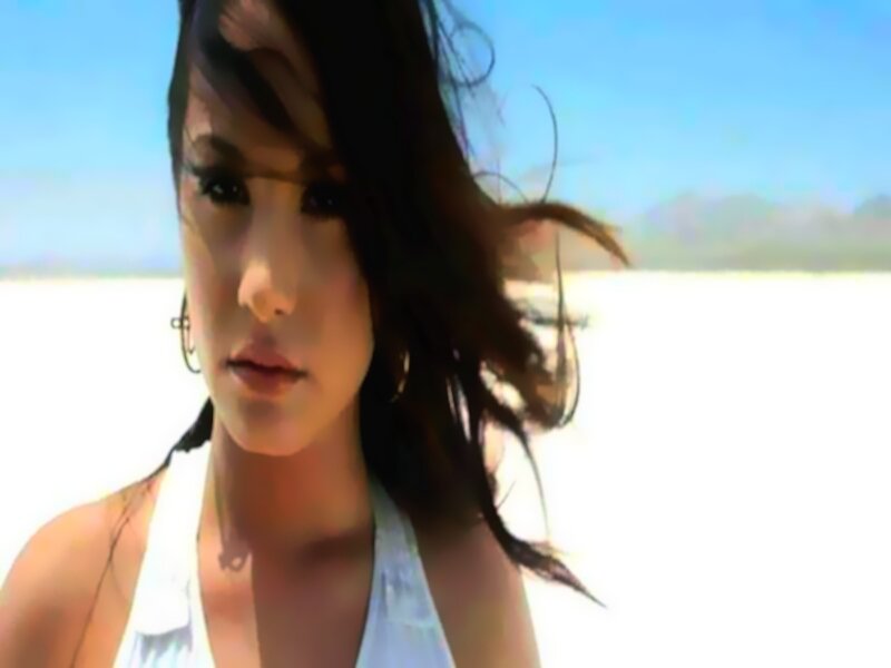 Woman with Dark Hair — White, Bright