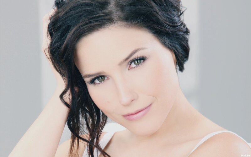 Woman with Dark Hair — White, Calm, Photograph, Shoulder