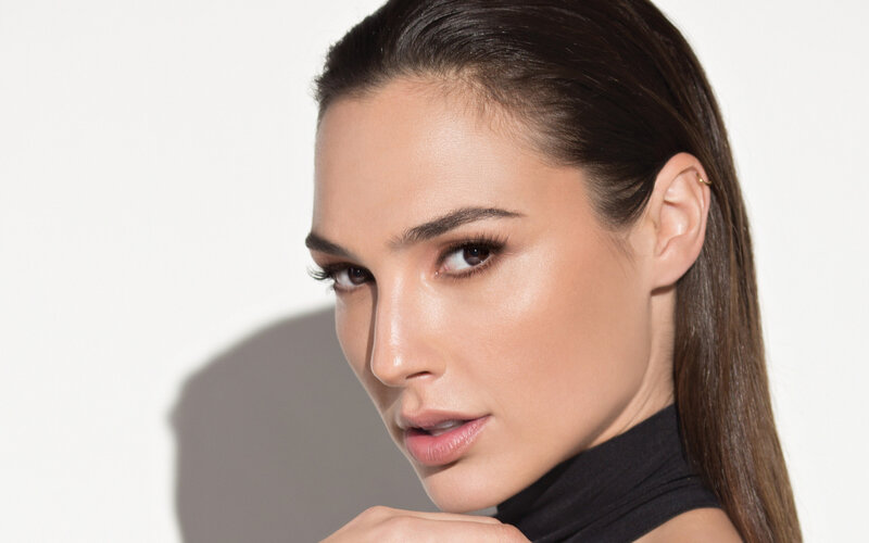 Woman with Dark Hair — White, Dramatic, Photograph, Black Top, Earring