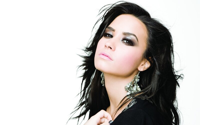 Woman with Dark Hair — White, Dramatic, Photograph, Earrings, Makeup