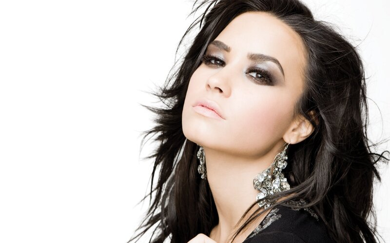 Woman with Dark Hair — White, Dramatic, Photograph, Earrings